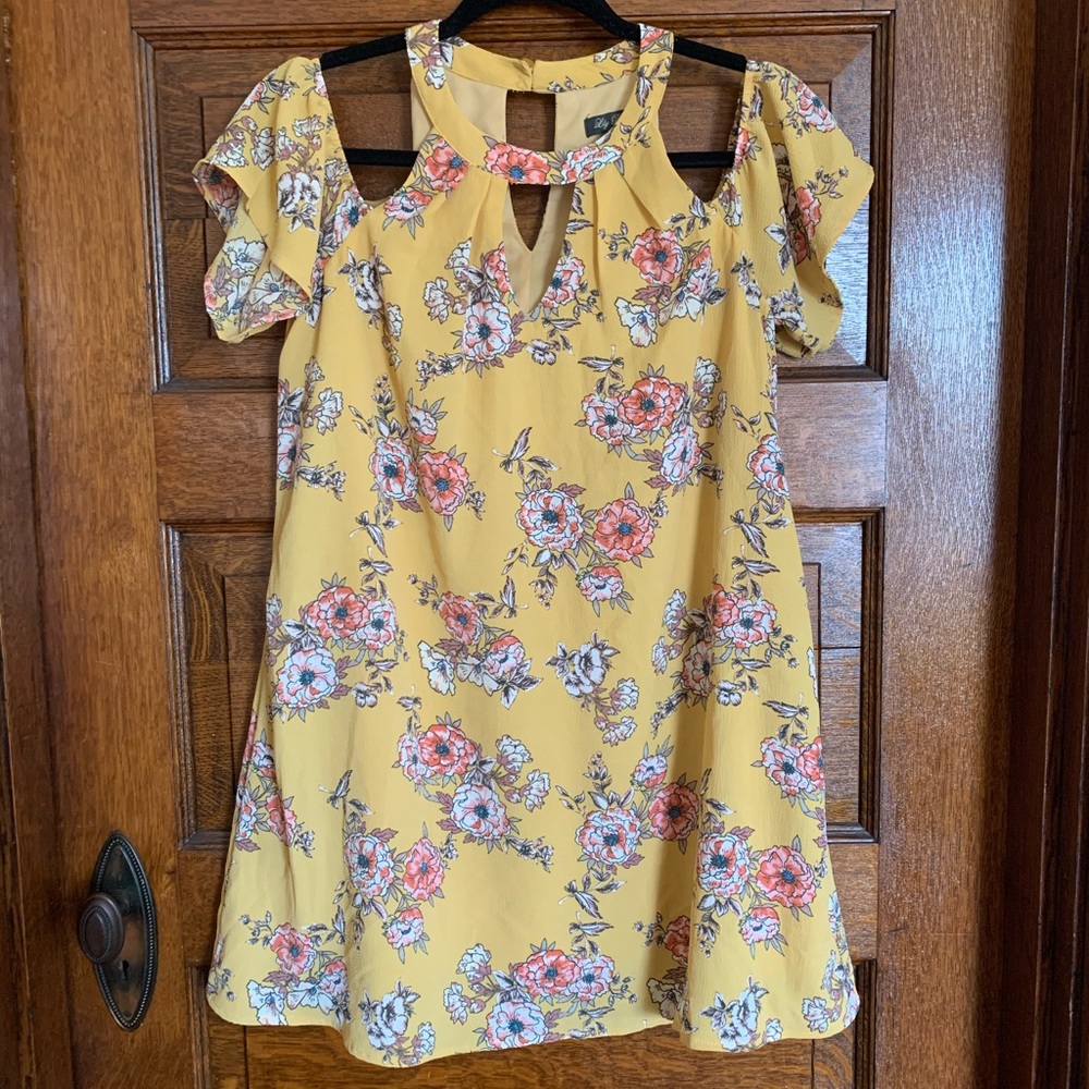 Floral Open Shoulder Dress